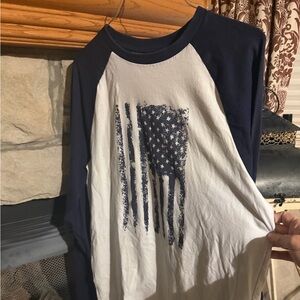Navy and White Kids Raglan Shirt